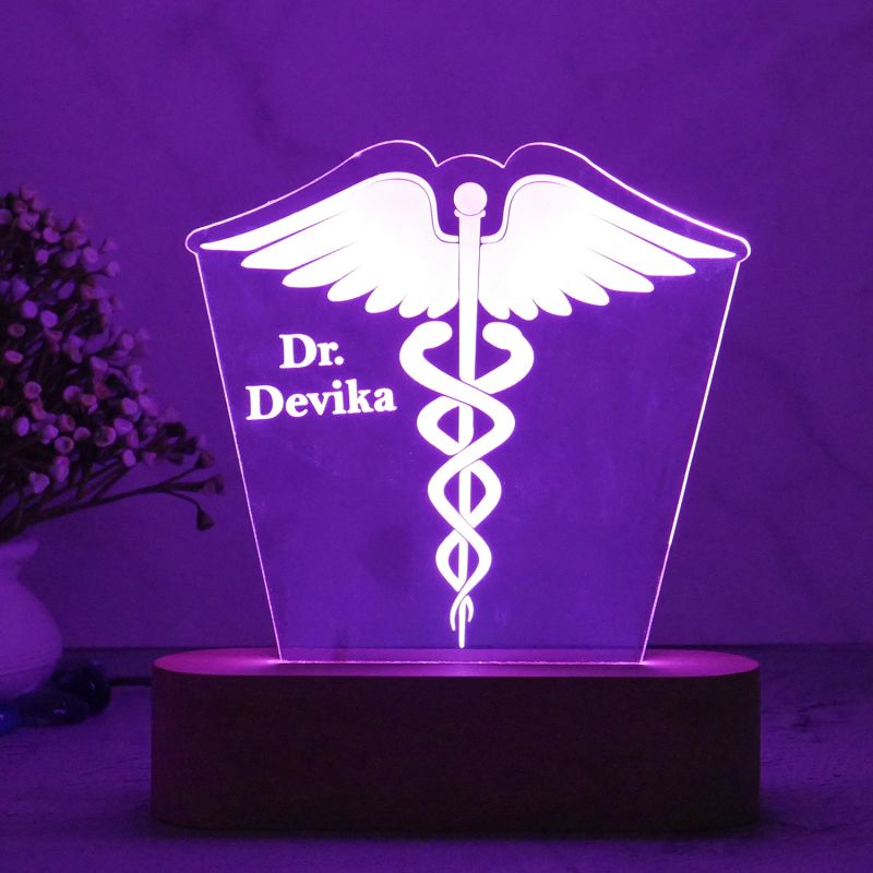 Personalized Doctor Lamp with Name & Logo | Best Thankyou Gift to Doctor with Multicolored Light